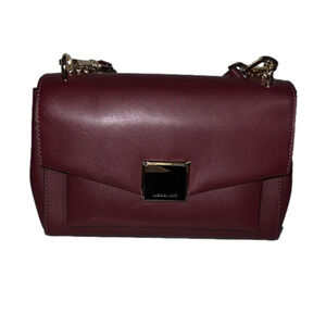 Burgundy Michael Kors CrossBody bag, purse gold hardware